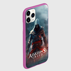 Чехол iPhone 11 Pro матовый Assassins creed ночной город, цвет: 3D-фиолетовый — фото 2