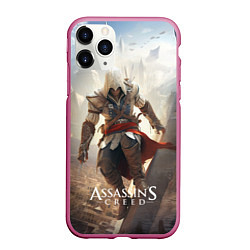 Чехол iPhone 11 Pro матовый Assassins creed старинный город, цвет: 3D-малиновый