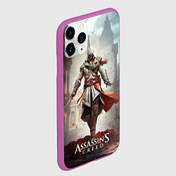 Чехол iPhone 11 Pro матовый Assassins creed старый город, цвет: 3D-фиолетовый — фото 2