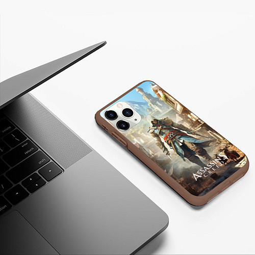 Чехол iPhone 11 Pro матовый Assassins creed старый город / 3D-Коричневый – фото 3