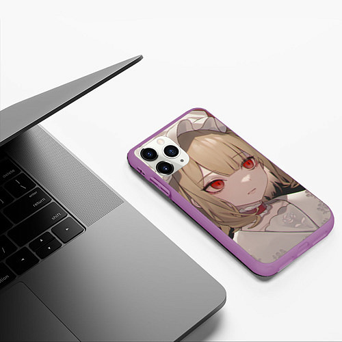 Чехол iPhone 11 Pro матовый Touhou Project Flandre милая / 3D-Фиолетовый – фото 3