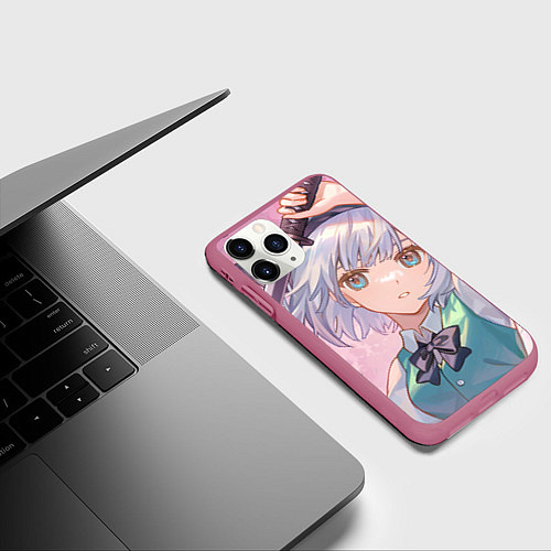Чехол iPhone 11 Pro матовый Touhou Project Youmu Konpaku мило / 3D-Малиновый – фото 3
