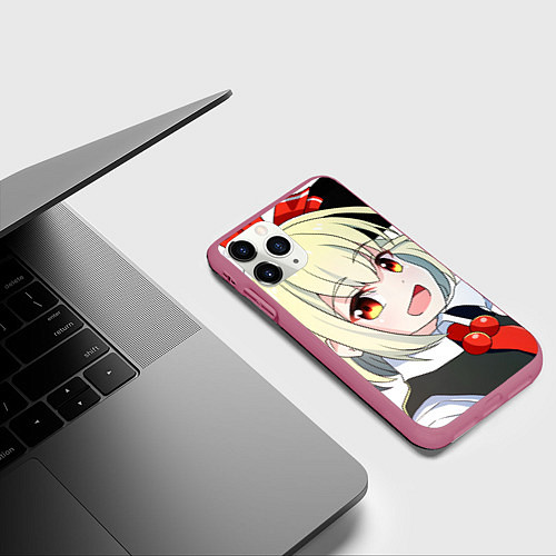 Чехол iPhone 11 Pro матовый Touhou Project Rumia happy / 3D-Малиновый – фото 3