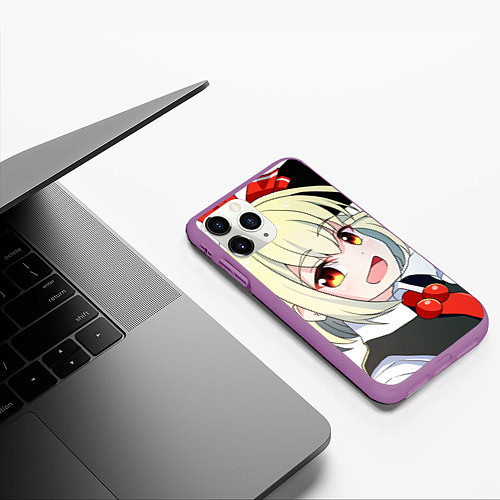 Чехол iPhone 11 Pro матовый Touhou Project Rumia happy / 3D-Фиолетовый – фото 3