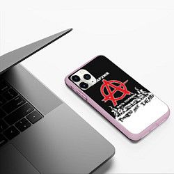 Чехол iPhone 11 Pro матовый Анархия - Punks not dead, цвет: 3D-розовый — фото 2