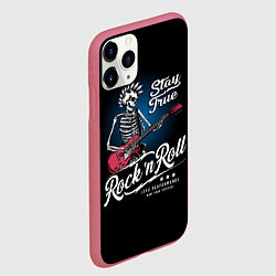 Чехол iPhone 11 Pro матовый Rock and roll - punk, цвет: 3D-малиновый — фото 2