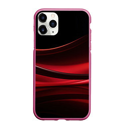 Чехол iPhone 11 Pro матовый Темная красная абстракция на черном фоне, цвет: 3D-малиновый