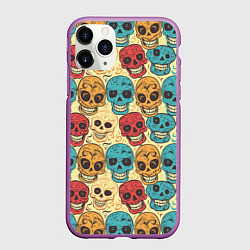 Чехол iPhone 11 Pro матовый День мёртвых, цвет: 3D-фиолетовый