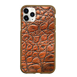 Чехол iPhone 11 Pro матовый Змеиная шкура текстура, цвет: 3D-коричневый