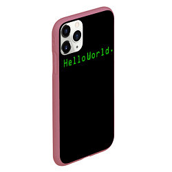 Чехол iPhone 11 Pro матовый Hello world, цвет: 3D-малиновый — фото 2