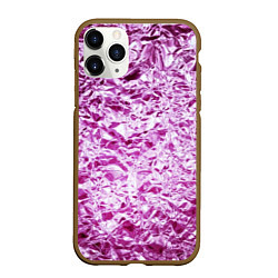 Чехол iPhone 11 Pro матовый Сверкающая розовая фактура фольги, цвет: 3D-коричневый