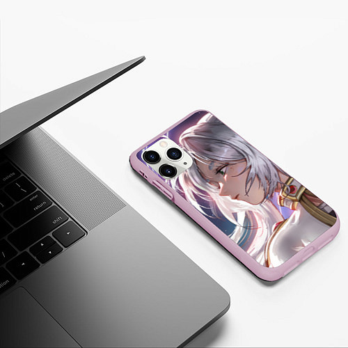 Чехол iPhone 11 Pro матовый Sousou no Frieren Фрирен beautiful / 3D-Розовый – фото 3