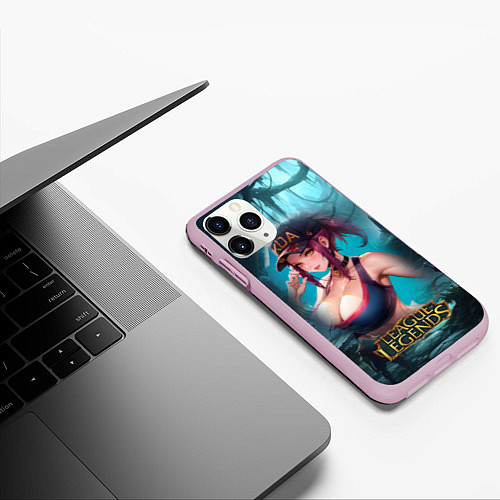 Чехол iPhone 11 Pro матовый League Of Legends Akali Kda / 3D-Розовый – фото 3