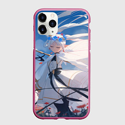 Чехол iPhone 11 Pro матовый Красавица Фрирен, цвет: 3D-малиновый