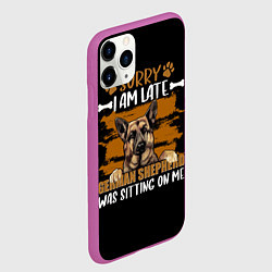 Чехол iPhone 11 Pro матовый Немецкая овчарка - german shepherd, цвет: 3D-фиолетовый — фото 2