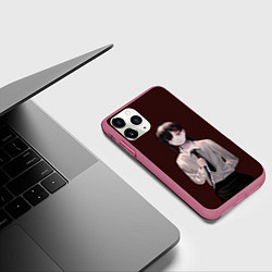 Чехол iPhone 11 Pro матовый Kobeni chainsaw man, цвет: 3D-малиновый — фото 2
