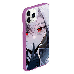 Чехол iPhone 11 Pro матовый Genshin Impact Арлекино smile quiet, цвет: 3D-фиолетовый — фото 2