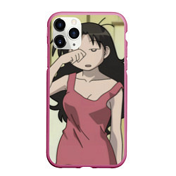 Чехол iPhone 11 Pro матовый Azumanga Daioh Юкари Танидзаки, цвет: 3D-малиновый