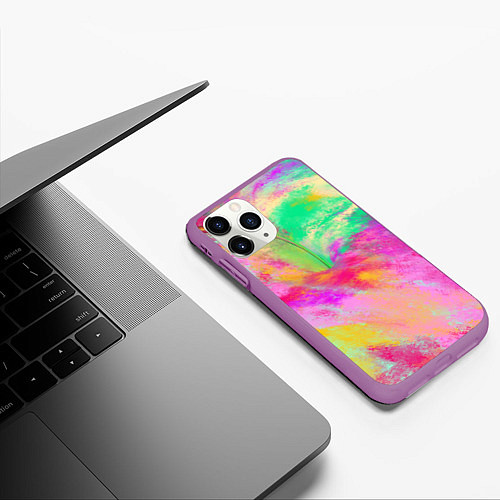 Чехол iPhone 11 Pro матовый Яблоко Модерн / 3D-Фиолетовый – фото 3