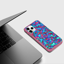 Чехол iPhone 11 Pro матовый Красно-голубая абстракция, цвет: 3D-малиновый — фото 2