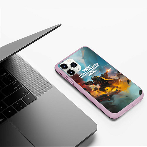 Чехол iPhone 11 Pro матовый Helldivers 2 art for the game / 3D-Розовый – фото 3