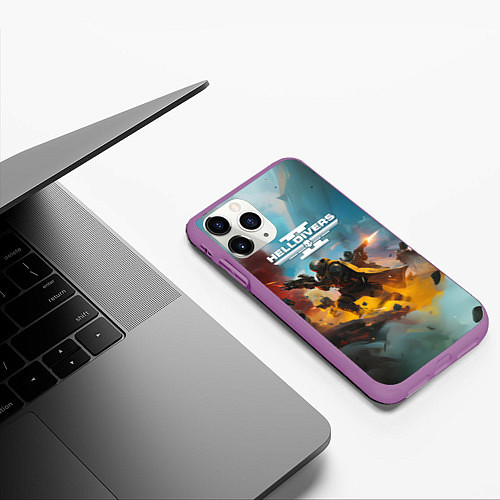 Чехол iPhone 11 Pro матовый Helldivers 2: Art / 3D-Фиолетовый – фото 3