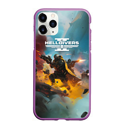 Чехол iPhone 11 Pro матовый Helldivers 2 art for the game, цвет: 3D-фиолетовый