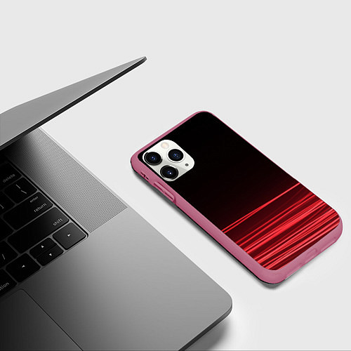 Чехол iPhone 11 Pro матовый Веяние / 3D-Малиновый – фото 3