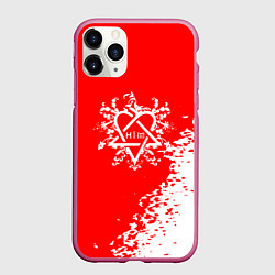 Чехол iPhone 11 Pro матовый Him финская, цвет: 3D-малиновый