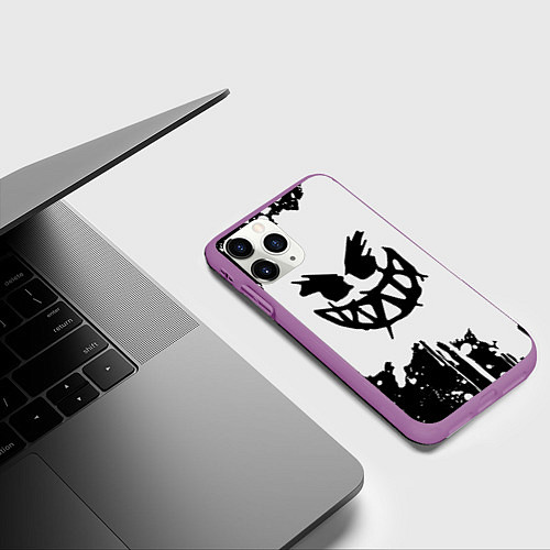 Чехол iPhone 11 Pro матовый Pyrokinesis Левый Баттл / 3D-Фиолетовый – фото 3