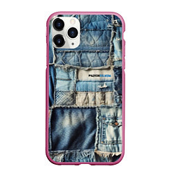 Чехол iPhone 11 Pro матовый Patchwork denim - vogue, цвет: 3D-малиновый