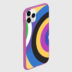 Чехол iPhone 11 Pro матовый Разноцветные круги, абстракция, цвет: 3D-фиолетовый — фото 2