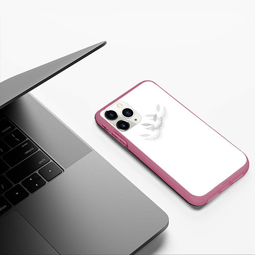 Чехол iPhone 11 Pro матовый Zxc face / 3D-Малиновый – фото 3