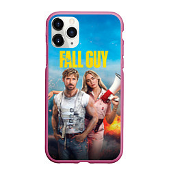 Чехол iPhone 11 Pro матовый Ryan Gosling and Emily Blunt каскадеры, цвет: 3D-малиновый