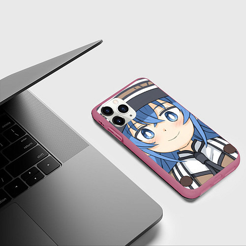 Чехол iPhone 11 Pro матовый Реинкарнация Безработного Roxy Megurdia smile / 3D-Малиновый – фото 3