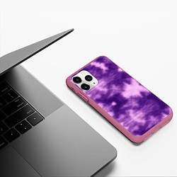 Чехол iPhone 11 Pro матовый Фиолетовый тайдай, цвет: 3D-малиновый — фото 2