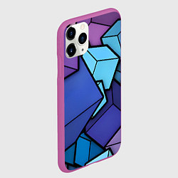 Чехол iPhone 11 Pro матовый Куб, цвет: 3D-фиолетовый — фото 2
