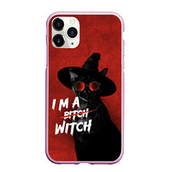 Чехол iPhone 11 Pro матовый I am witch, цвет: 3D-розовый