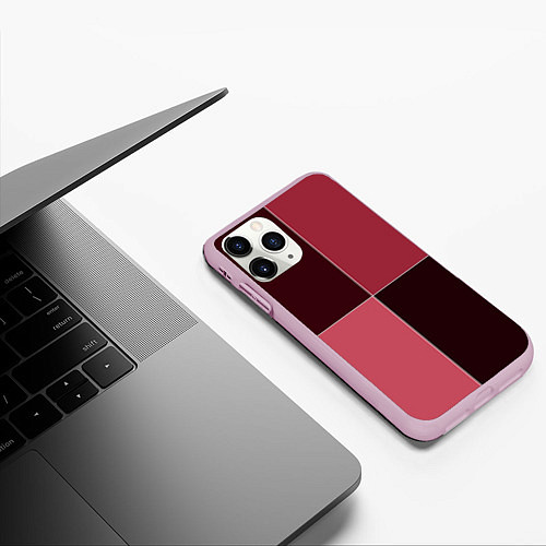 Чехол iPhone 11 Pro матовый Тёмный розовый 4 цвета / 3D-Розовый – фото 3