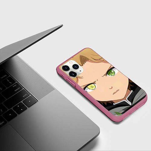 Чехол iPhone 11 Pro матовый Реинкарнация Безработного Рудеус / 3D-Малиновый – фото 3