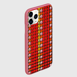 Чехол iPhone 11 Pro матовый Красные плитки, цвет: 3D-малиновый — фото 2
