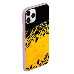 Чехол iPhone 11 Pro матовый KTM - оранжевые разломы, цвет: 3D-розовый — фото 2