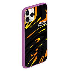 Чехол iPhone 11 Pro матовый KTM - orange liquid, цвет: 3D-фиолетовый — фото 2