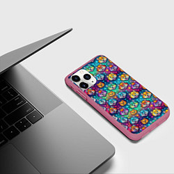 Чехол iPhone 11 Pro матовый Furry color anime animal faces, цвет: 3D-малиновый — фото 2