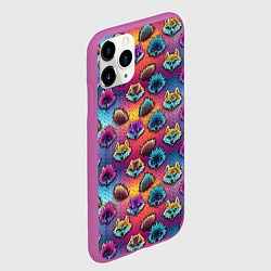 Чехол iPhone 11 Pro матовый Furry color anime faces, цвет: 3D-фиолетовый — фото 2