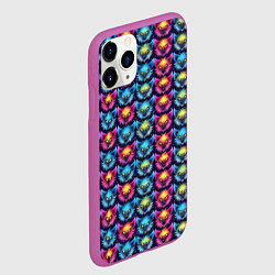 Чехол iPhone 11 Pro матовый Furry color anime animal faces, цвет: 3D-фиолетовый — фото 2