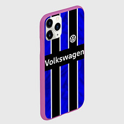 Чехол iPhone 11 Pro матовый Фольцваген - черный и синий, цвет: 3D-фиолетовый — фото 2