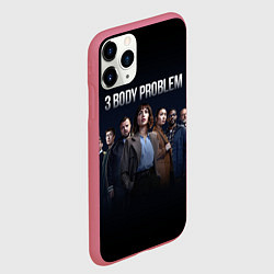 Чехол iPhone 11 Pro матовый Задача трёх тел - учёные, цвет: 3D-малиновый — фото 2