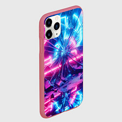 Чехол iPhone 11 Pro матовый Разбитая неоновая вывеска - мегаполис, цвет: 3D-малиновый — фото 2