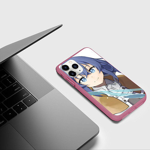 Чехол iPhone 11 Pro матовый Реинкарнация Безработного Рокси / 3D-Малиновый – фото 3